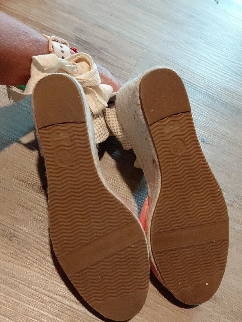 Women's Pink Espadrille Wedge Sandals